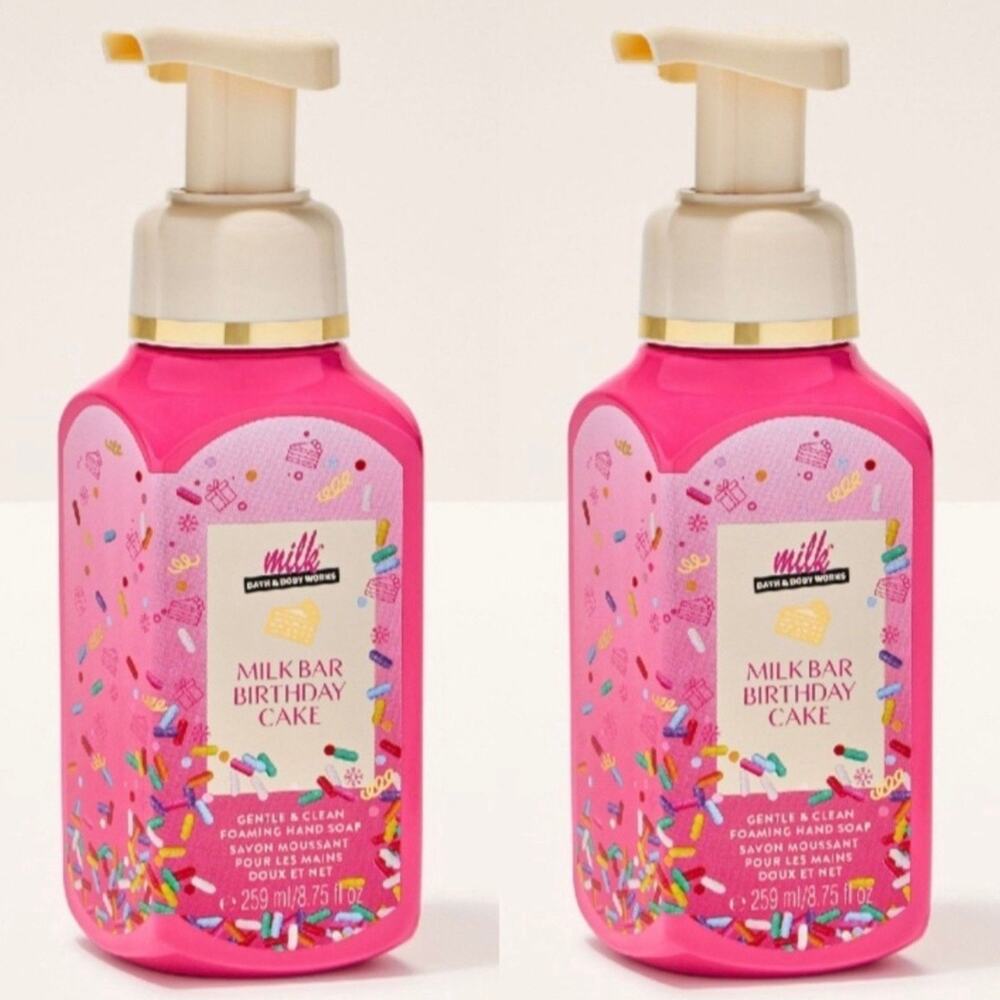SOLD OUT Bath & body works Milkbar birthday cake foaming soap x2